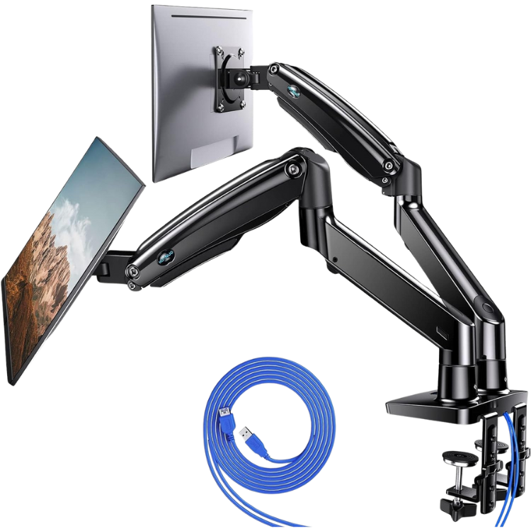 FLIP US Bras Support Double Écran PC Premium - 13" à 35" Noir Neuf Guadeloupe