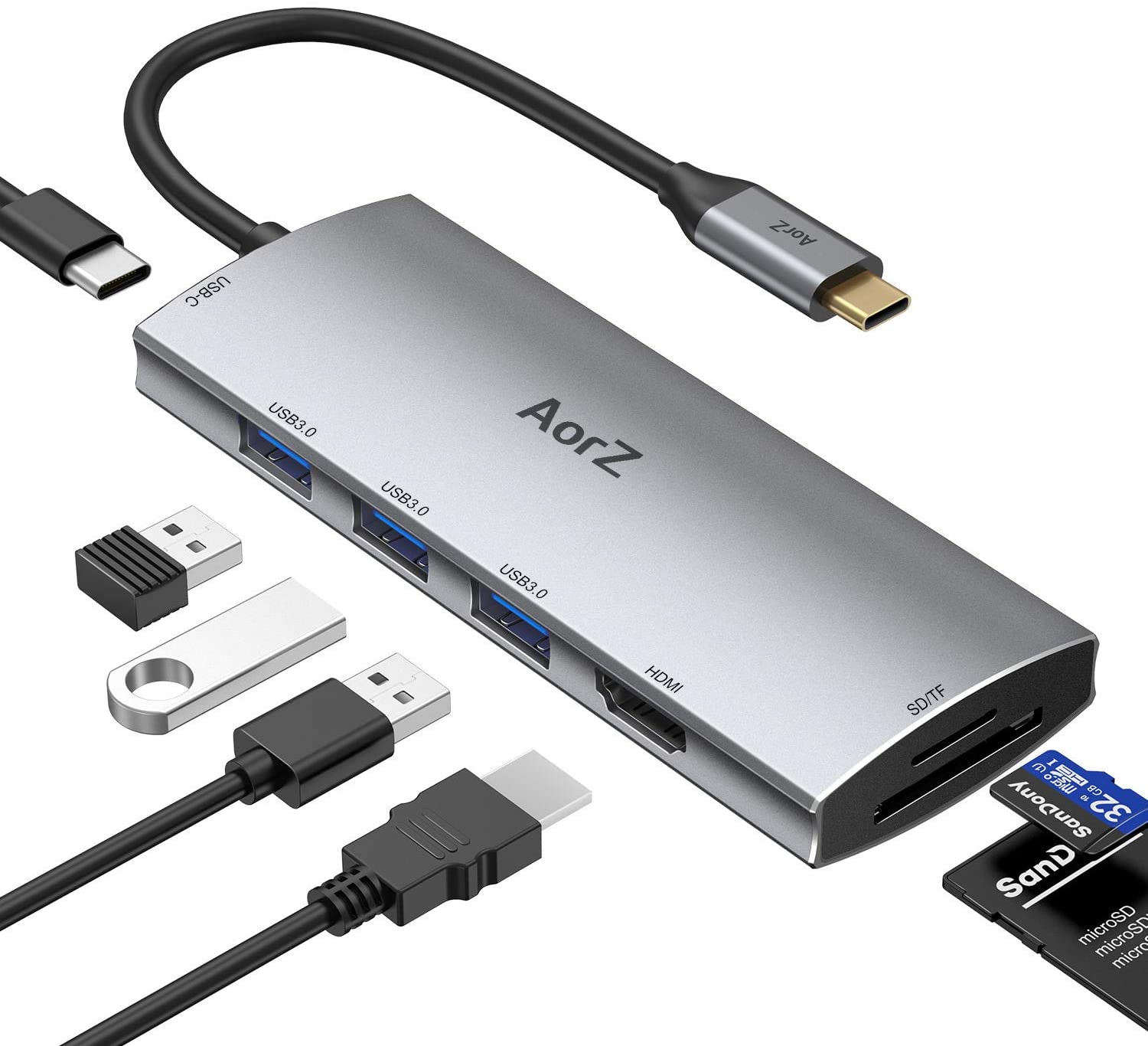 Flip mobile HUB USB-C POUR MACBOOK, ORDI ET TABLETTES HUB 7 en 1 Guyane Francaise