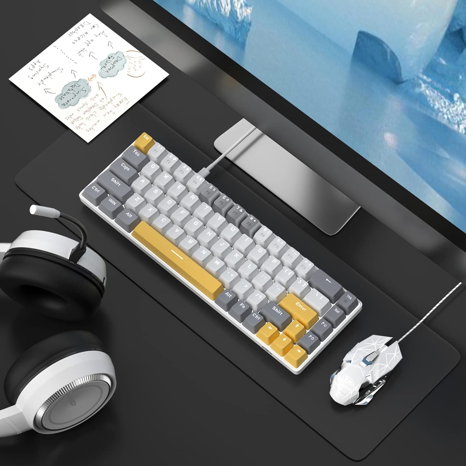 MGE MGE Clavier Mecanique pour Gaming Jaune Neuf Guadeloupe