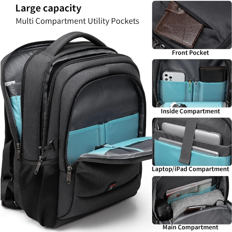 Sac à Dos pour Ordinateur Portable jusqu'à 17' - Avec Chargeur USB