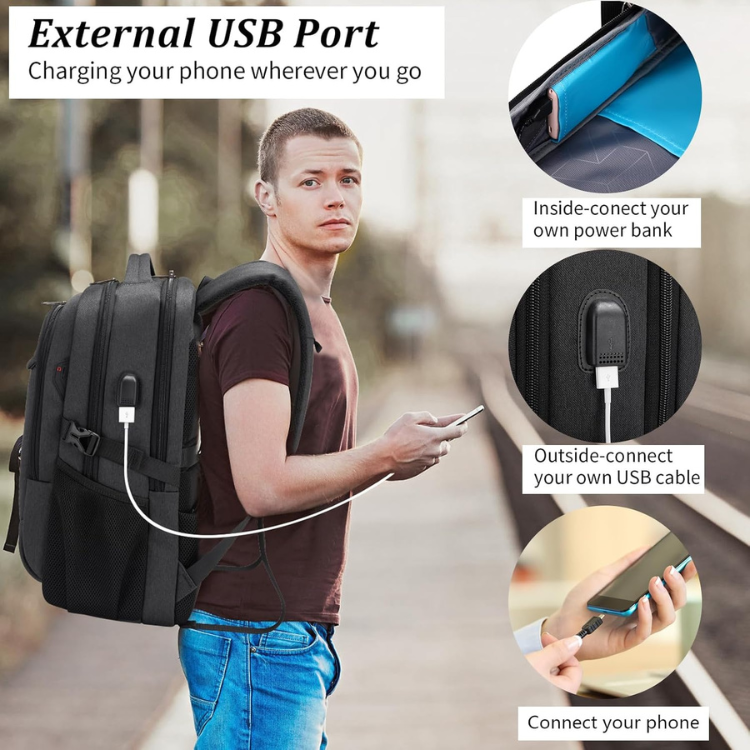 Sac à Dos pour Ordinateur Portable jusqu'à 17' - Avec Chargeur USB
