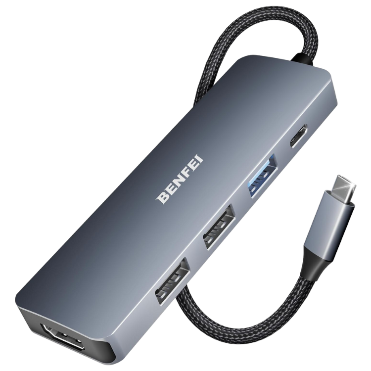 BENFEI HUB USB-C 5-EN-1 AVEC HDMI 4K, ALIMENTATION 100W, 3 PORTS USB-A