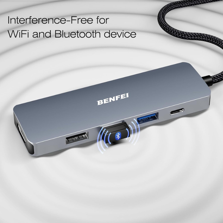 BENFEI HUB USB-C 5-EN-1 AVEC HDMI 4K, ALIMENTATION 100W, 3 PORTS USB-A