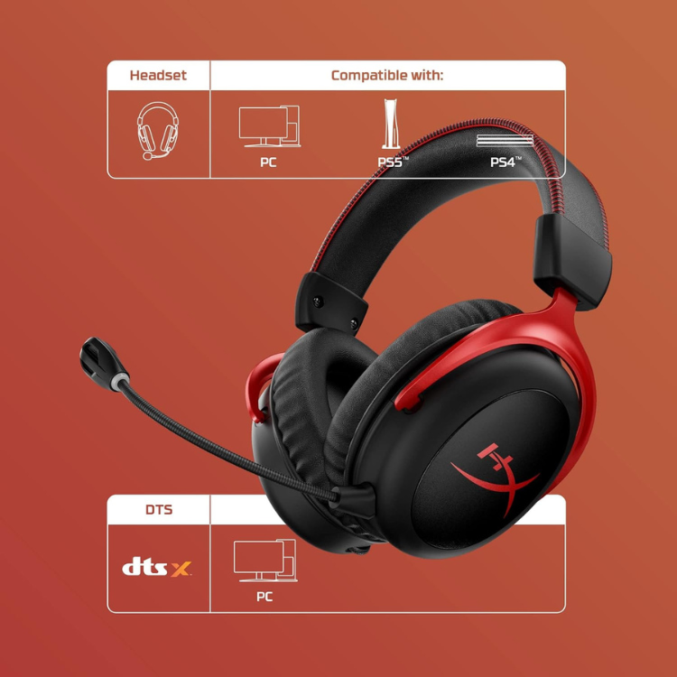 HyperX Cloud II Casque Gaming Sans Fil Pro avec Micro