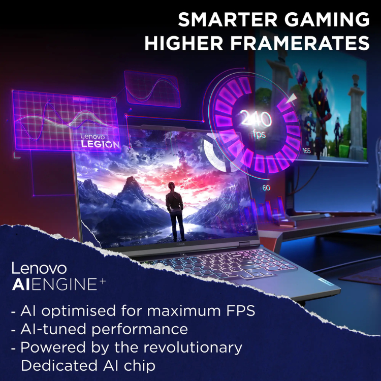 Lenovo Legion Pro 5 Ordi Portable Gaming 16" (1440p) - RTX 4070 - AMD Ryzen 7 huit coeurs 5,1 GHz Max - 32Go RAM