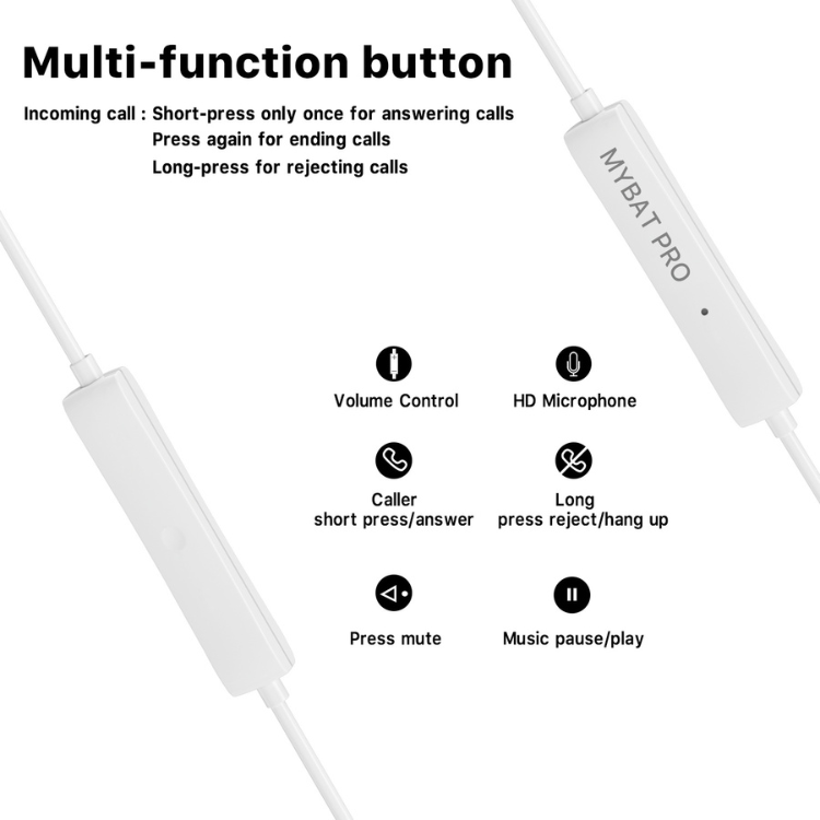 MyBat Ecouteurs Filaire avec Microphone