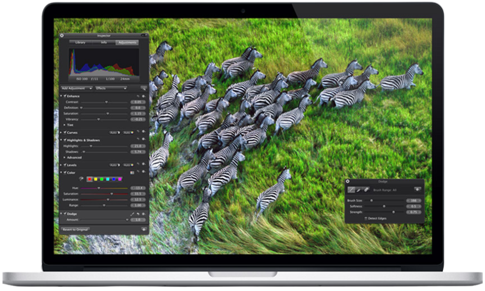 Apple Macbook Pro 15,4" (Mi-2015) - i7 Quadricoeur 2,2 GHz - 16 Go RAM Argent Guyane Francaise