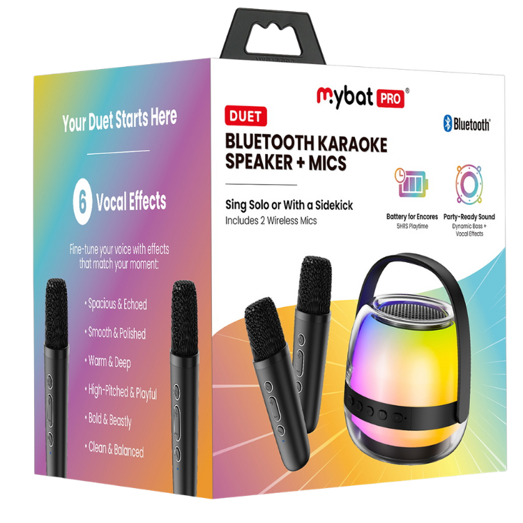MyBat MyBat Pro Duet Portable Wireless Karaoke Speaker + Mics - Black Guadeloupe