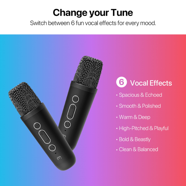 MyBat MyBat Pro Duet Portable Wireless Karaoke Speaker + Mics - Black Guadeloupe