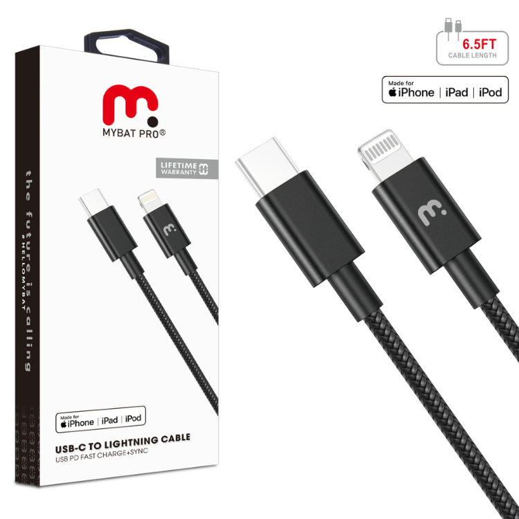 MyBat MyBat Pro Câble USB-C vers Lightning Noir Guadeloupe