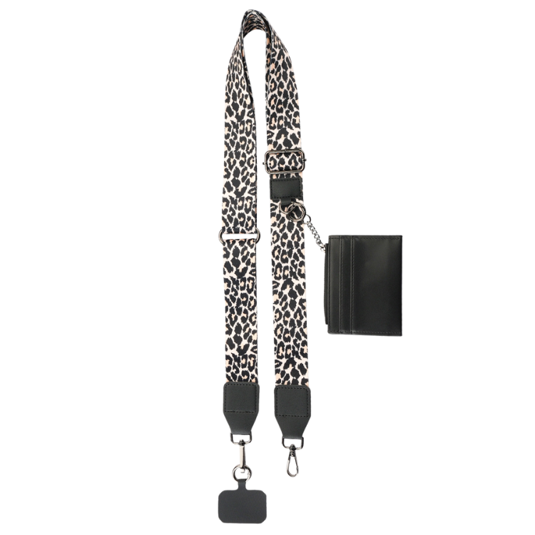 MyBat Sangle bandoulière léopard + porte-cartes