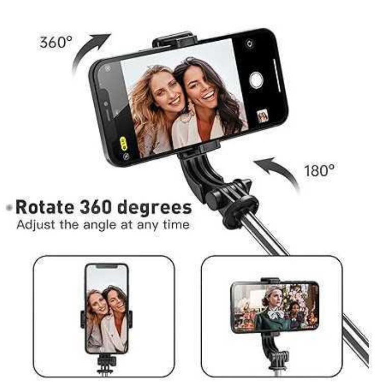R1L Selfie Support Smartphone with Built-In Lighting 1.7 M - Black