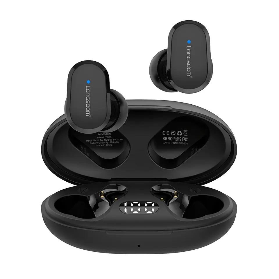Langsdom Ecouteurs Bluetooth sans Fil - TN33 Noir Neuf Guadeloupe