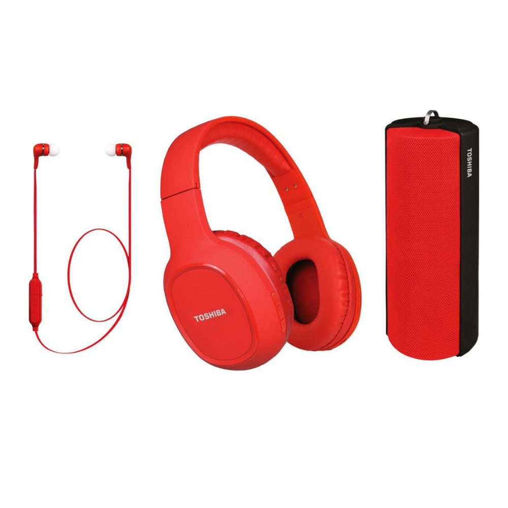 Toshiba TOSHIBA PACK AUDIO - 3 EN 1 - CASQUE | ECOUTEURS | HAUT-PARLEUR Rouge Neuf Guyane Francaise