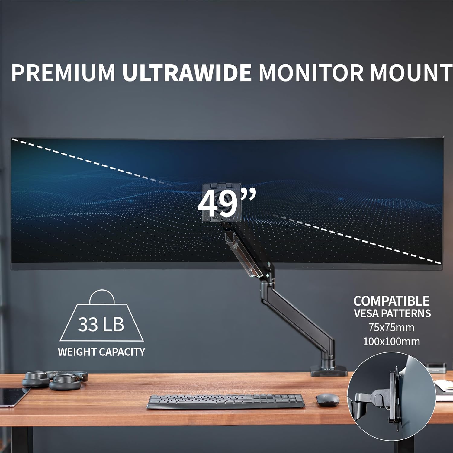 Vivo Bras pour Écran PC Ultra-larges Premium - Jusqu'à 49" Guadeloupe