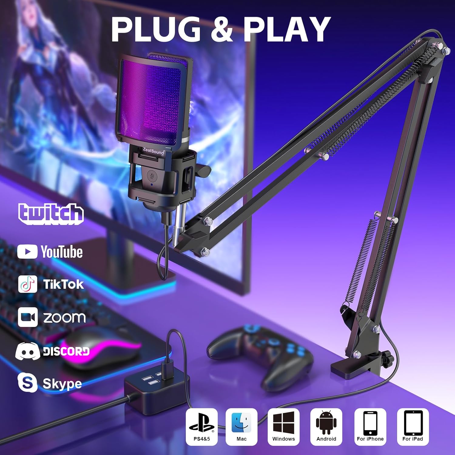Zealsound Micro pour Streaming RGB