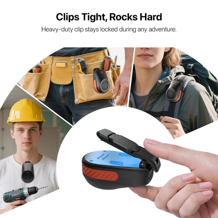 MyBat echelon TrekTunes Clip-On Wearable Wireless Speaker - Black Guadeloupe