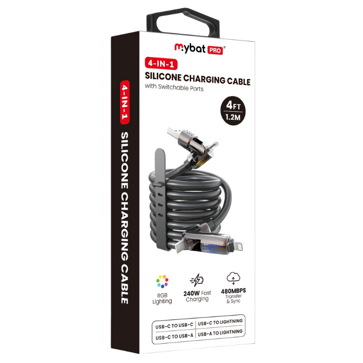 MyBat Pro Câble de charge 4-en-1 en silicone 240W