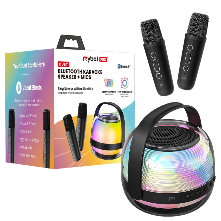 MyBat MyBat Pro Duet Portable Wireless Karaoke Speaker + Mics - Black Guadeloupe