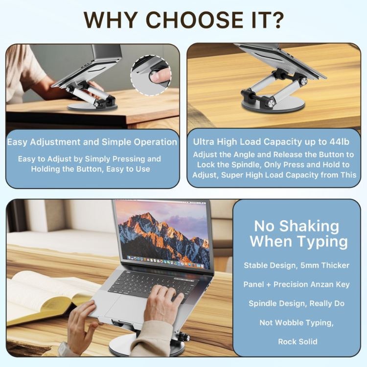 MyBat Pro Ergonomic Support pour ordinateur portable ajustable