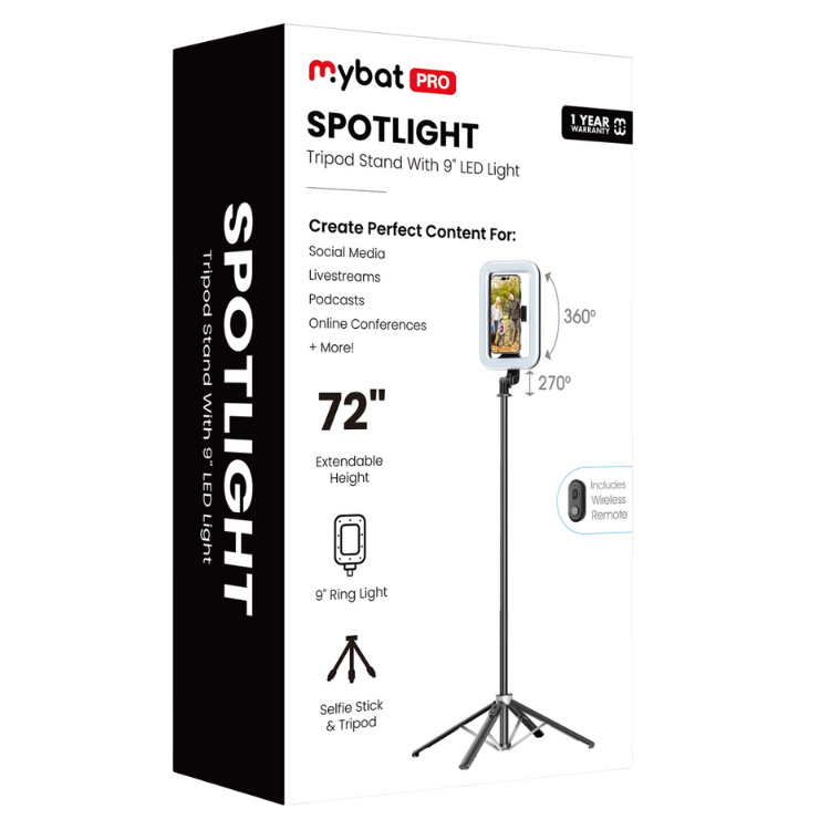Trépied avec Anneau LED 9"