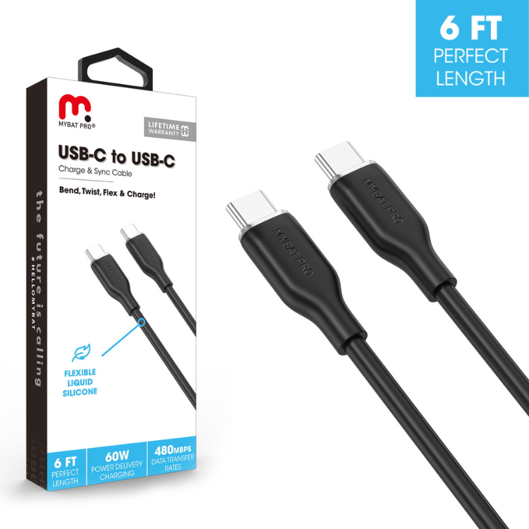 MyBat MyBat Pro USB-C to USB-C en silicone 1m80 Noir Guadeloupe